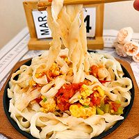 #春日尝鲜#西红柿鸡蛋青拌面的做法图解9