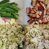 #寻味外婆乡传承春日宴#烧肉炒菜花的做法图解1