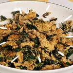 Twice-cooked pork with good texture and unique flavor.